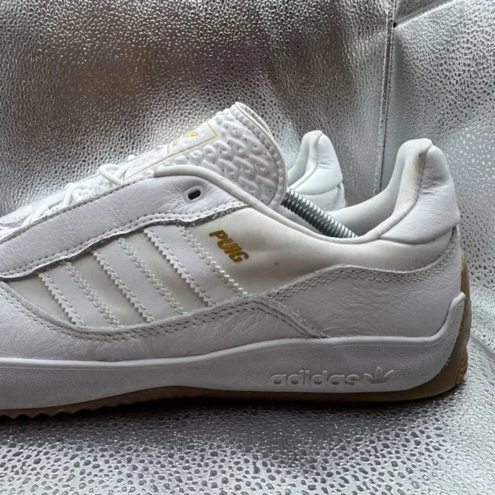 Size 11.5 Adidas Lucas‎ Puig Mens Cream White Suede Skater Trainers Sneakers